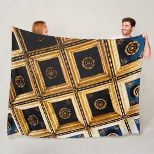Black and Gold Architektur Fleecedecke