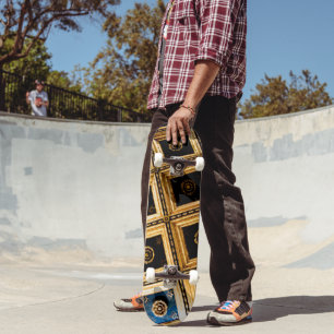 Black and Gold Architektur Skateboard