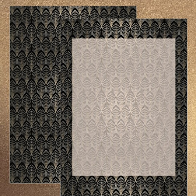 Black and gold Art Deco Einladung (Von Creator hochgeladen)