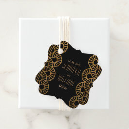 Black and Gold Art Deco Gatsby Style Wedding Geschenkanhänger