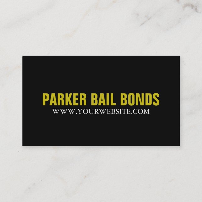 Black and Gold Bail Bail Bonds Company Visitenkarte (Vorderseite)