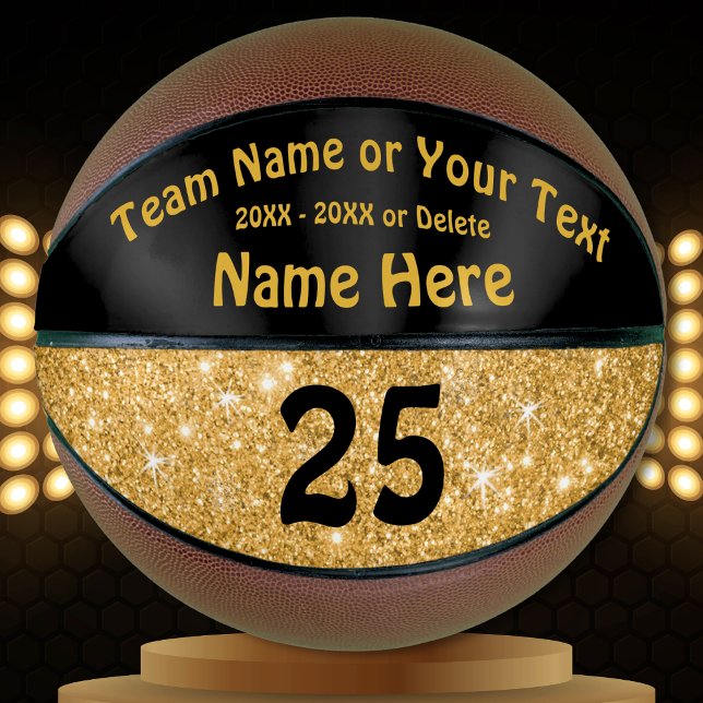 Black and Gold Basketball Personalisiert für Girls (Black and Gold Basketball. Basketball gifts for Her. Senior gift ideas for basketball, Personalized.)