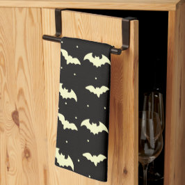 Black and Gold Bats Black Halloween Geschirrtuch