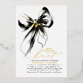 Black and Gold Bow Elegant Whimsical Bridal Shower Folieneinladung