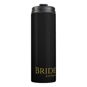 Black and Gold Bride- Thermosbecher