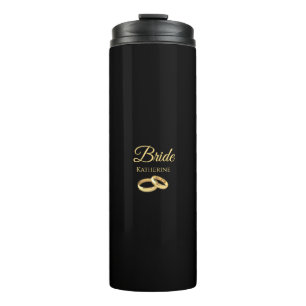 Black and Gold Bride- Thermosbecher
