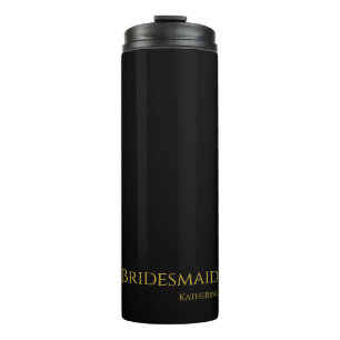 Black and Gold Bridesmaid- Thermosbecher