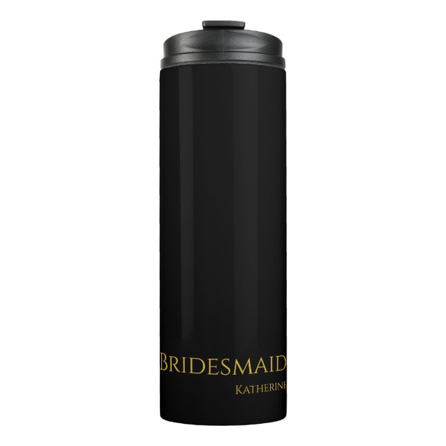 Black and Gold Bridesmaid- Thermosbecher (Vorderseite)