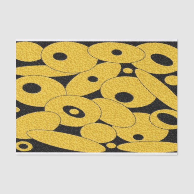 Black and Gold Bubble Orbs Tissue Paper Seidenpapier (Vorderseite)