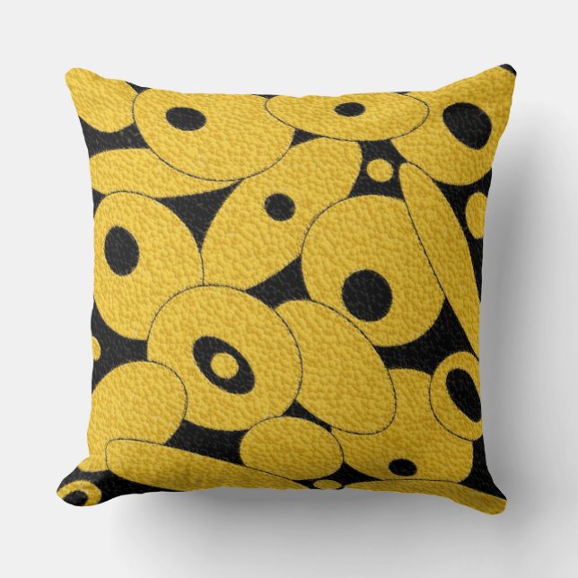 Black and Gold Bubble Orbs werfen Kissen (Vorderseite)