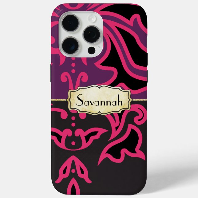 Black and Gold Celestial Star Pattern Case-Mate iPhone Hülle (Rückseite)