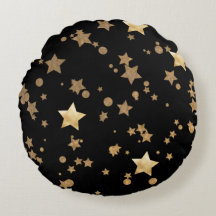 Black and Gold Celestial Stars und Polka Dots