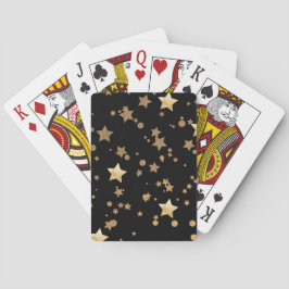 Black and Gold Celestial Stars und Polka Dots Spielkarten