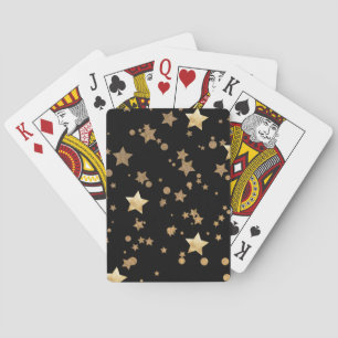 Black and Gold Celestial Stars und Polka Dots Spielkarten