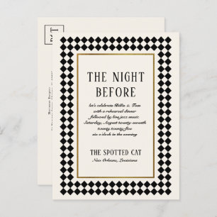 Black and Gold Checkerboard Border Jazz Probe Postkarte