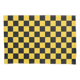 Black and gold checkerboard pattern kissenbezug