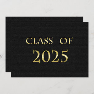 Black and Gold Class of 2025 Graduation Party Card Einladung