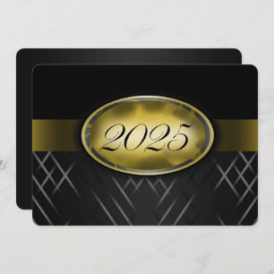Black and Gold Class of 2025 Party Einladung