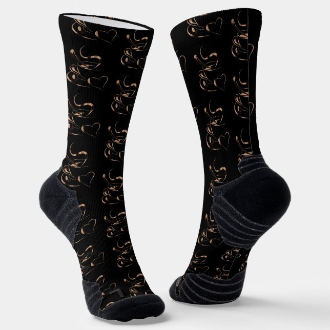 Black and Gold-Coffee-Liebe Socken (Gewinkelt)