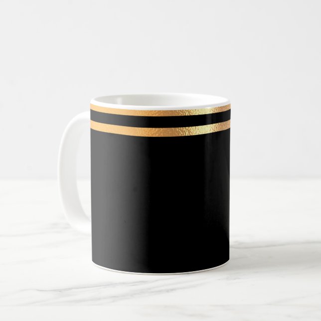 Black and Gold Coffee Tasse (Vorderseite Links)