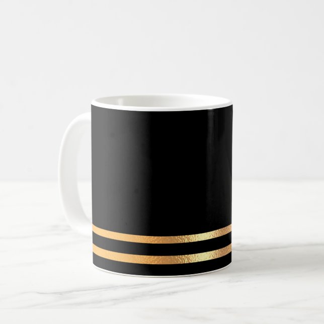 Black and Gold Coffee Tasse (Vorderseite Links)