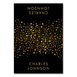 Black and Gold Confetti Dots | PLATZKARTEN Tischnummer