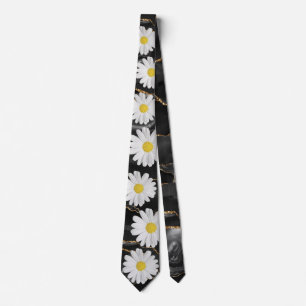 Black and Gold Daisy Krawatte