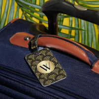 Black and Gold Deko Fan Mit Monogramm