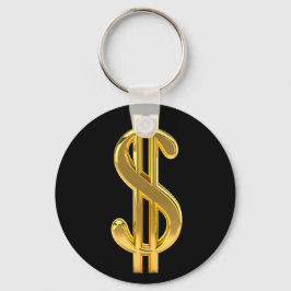 Black and Gold Dollar Sign Schlüsselanhänger