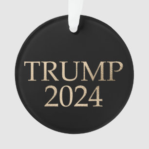 Black and Gold Donald Trump 2024 Ornament