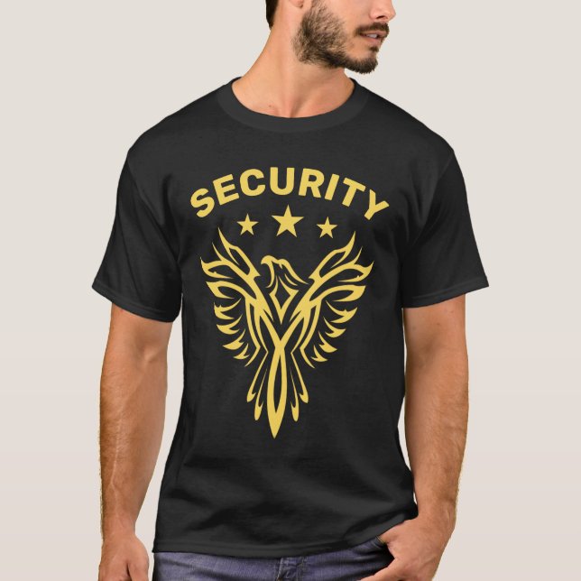 Black and Gold Eagle Security T-Shirt (Vorderseite)