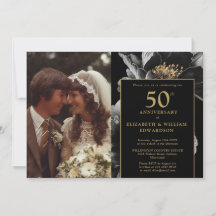 Black and Gold Elegant 50-jähriges Foto