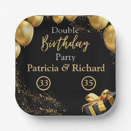 Black and Gold Elegant Pappteller