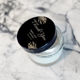 Black and Gold Elegant Vielen Dank Gastgeschenk Ho Runder Aufkleber