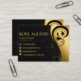 Black and Gold elegante Business Card Visitenkarte