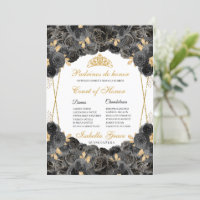 Black and Gold Floral Quinceanera Court of Ehre