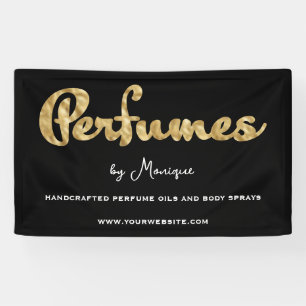 Black and Gold Foil Parfüm Business Banner