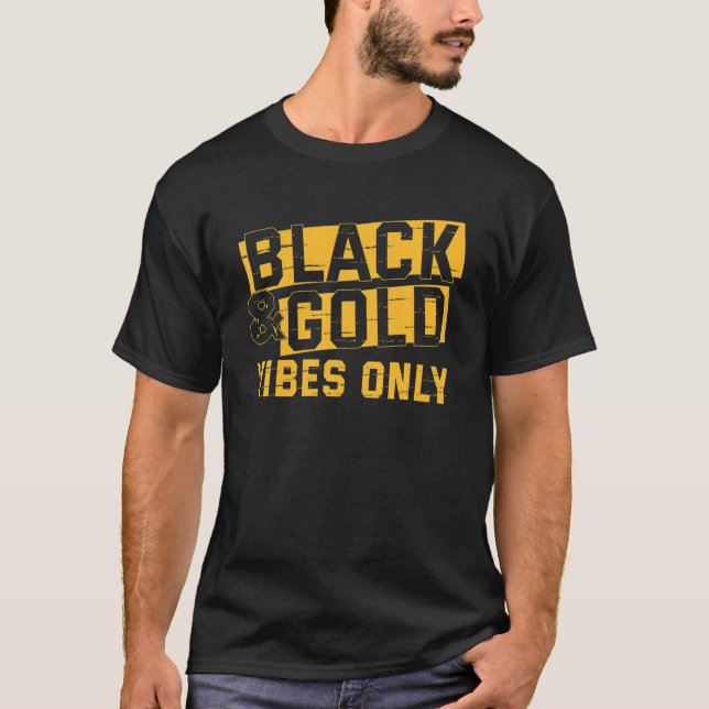Black and Gold Football Game Day for Football Lieb T-Shirt (Vorderseite)