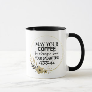 Black and Gold Funny Coffee Tasse für Mama und Vat