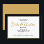 Black and Gold Gala Auktion und Fundraiser Einladung<br><div class="desc">Diese elegante Gala Auktion und Fundraiser Einladung besticht durch ein sauberes Design mit Skripttext und einer schwarzen und goldenen Grenze.</div>