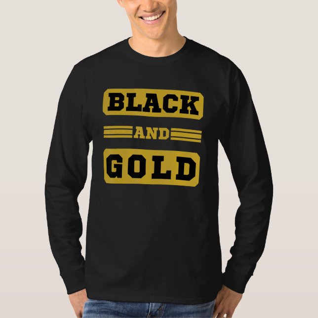 Black and Gold Game Day Group für High School Fox T-Shirt (Vorderseite)