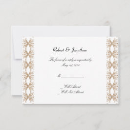 Black and Gold Gay Wedding Response Card RSVP Karte