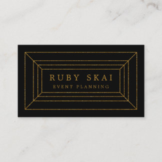 Black and Gold Gemstone Chic Business Card Visitenkarte