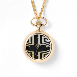 Black and Gold Geo Armbanduhr
