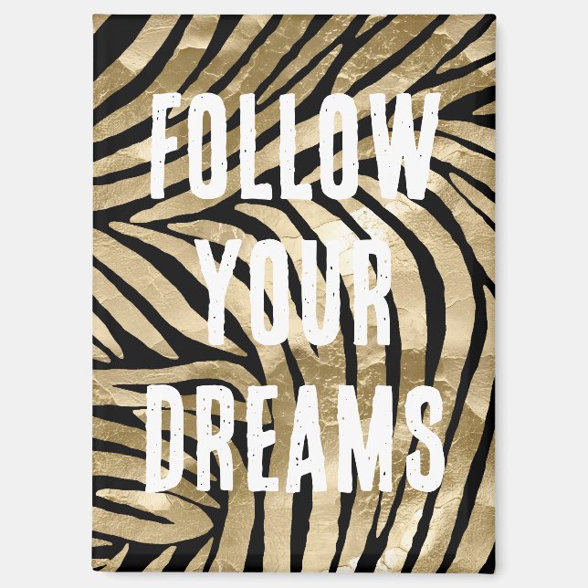 Black and Gold Glam Zebra Magnet (Vorderseite)