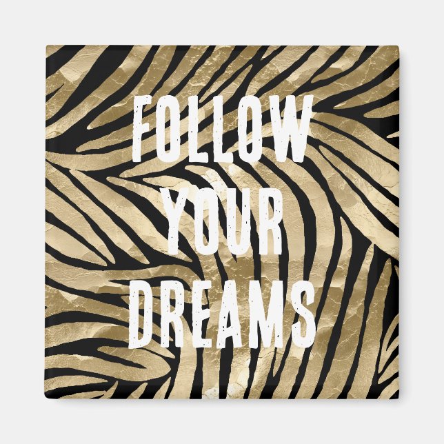 Black and Gold Glam Zebra Magnet (Vorne)