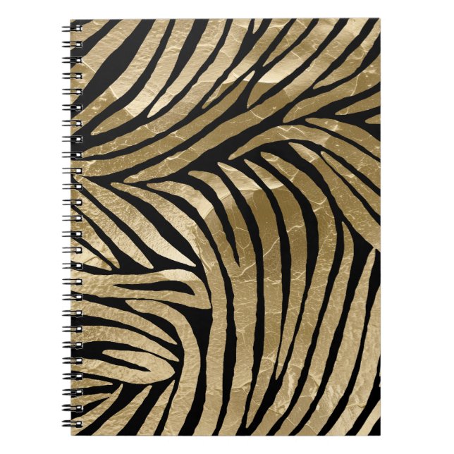 Black and Gold Glam Zebra Print Notizblock (Vorderseite)