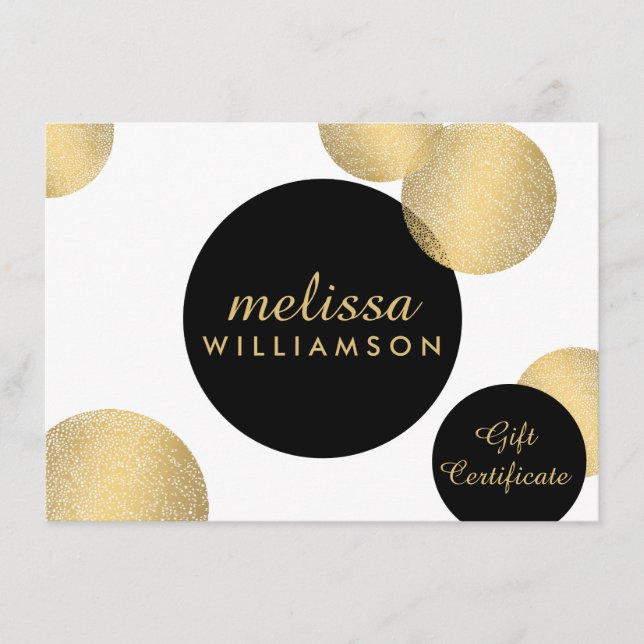 Black and Gold Glamour and Beauty Gift Certificate (Vorderseite)
