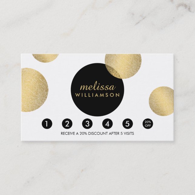 Black and Gold Glamour Loyalty Card Treuekarte (Vorderseite)