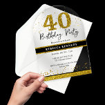Black and Gold Glitzer 40. Geburtstag Party Acryleinladungen<br><div class="desc">Set den Ton für ein fabelhaftes 40. Geburtstag Party mit unserem luxuriösen Black And Gold Glitzer 40. Geburtstag Party Akryllische Einladung. Diese elegante Einladung ist perfekt, um diesen besonderen Geburtstag mit seinem eleganten Schwarz-Gold-Design und den glänzenden Details zu würdigen. Beeindrucken Sie Ihre Gäste mit einer wirklich einzigartigen und eleganten Einladung,...</div>